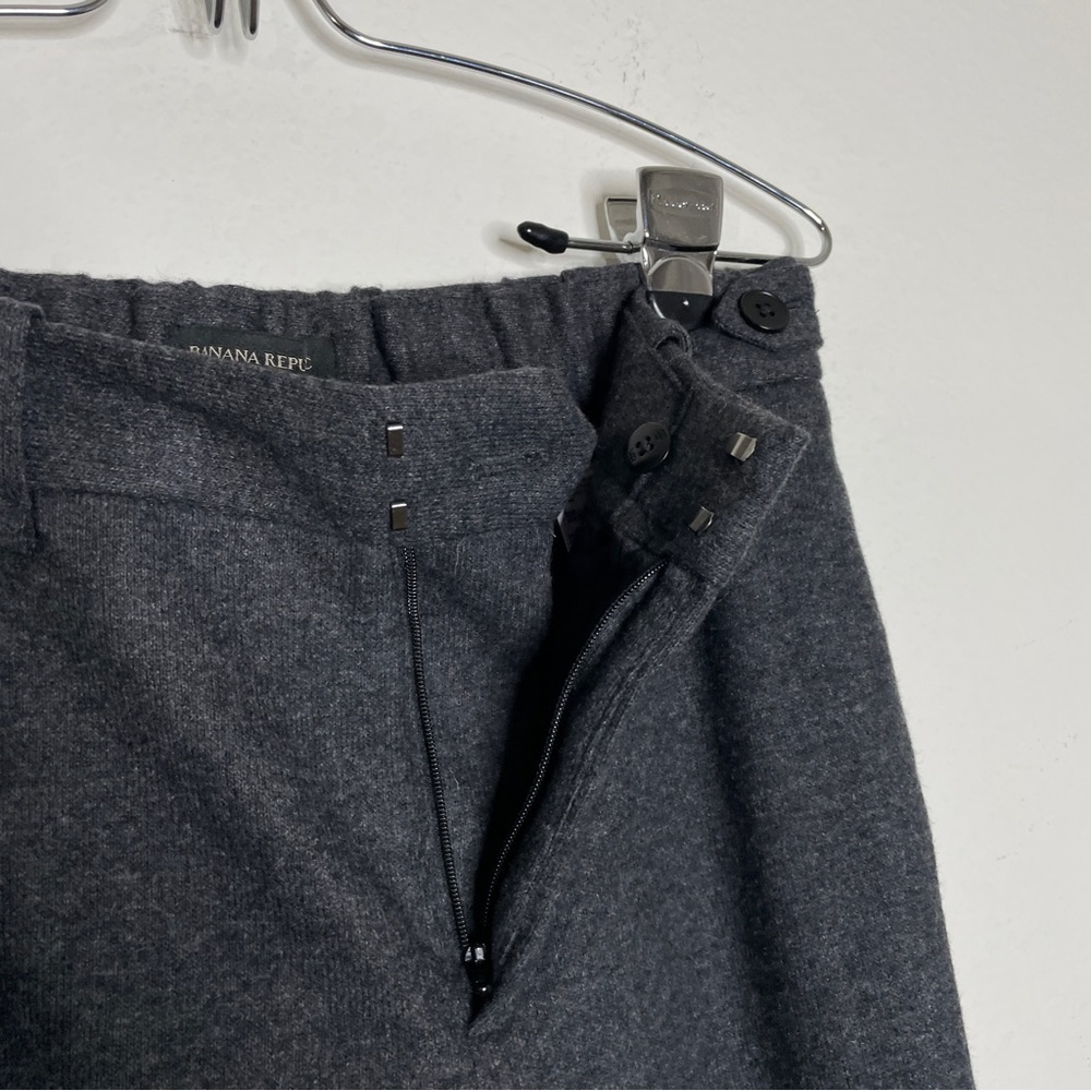 Banana Republic Gray Wool Blend Cropped Trouser Pants Wide Leg Size 6 Office - Picture 8 of 11